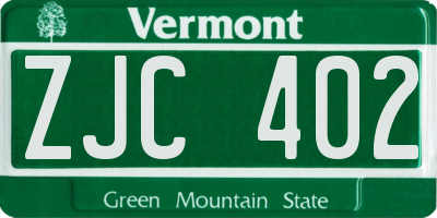 VT license plate ZJC402
