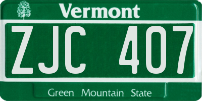 VT license plate ZJC407