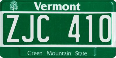 VT license plate ZJC410