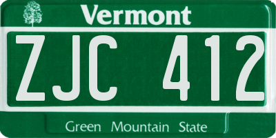 VT license plate ZJC412