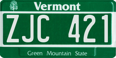 VT license plate ZJC421