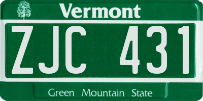 VT license plate ZJC431