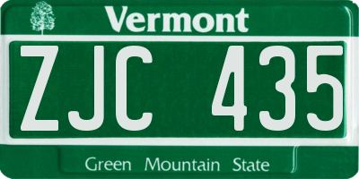 VT license plate ZJC435