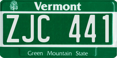 VT license plate ZJC441