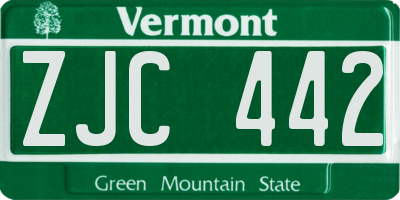 VT license plate ZJC442