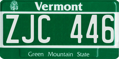 VT license plate ZJC446