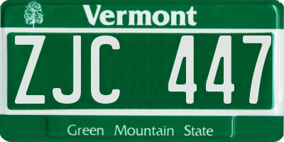 VT license plate ZJC447