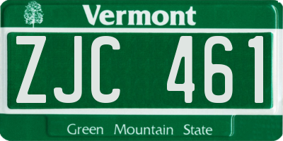VT license plate ZJC461