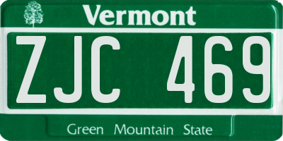 VT license plate ZJC469