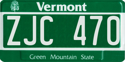 VT license plate ZJC470