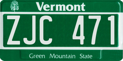 VT license plate ZJC471