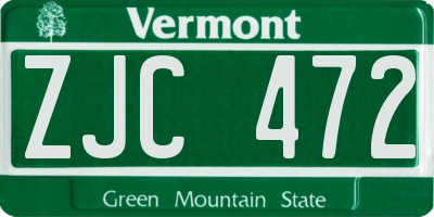 VT license plate ZJC472