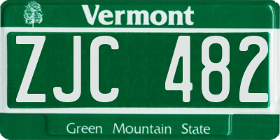 VT license plate ZJC482