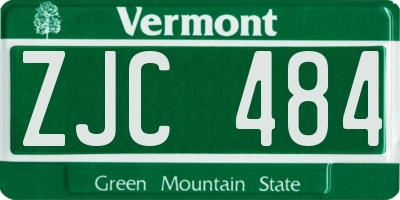 VT license plate ZJC484