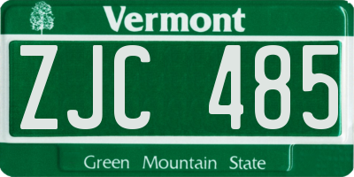VT license plate ZJC485