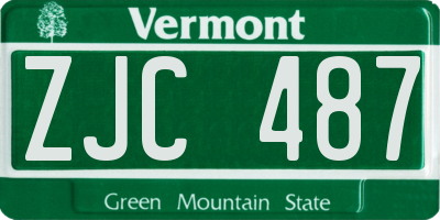 VT license plate ZJC487