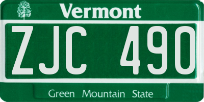 VT license plate ZJC490
