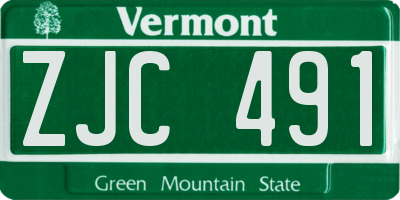 VT license plate ZJC491