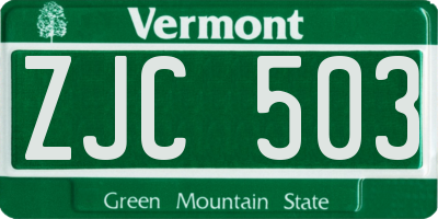 VT license plate ZJC503