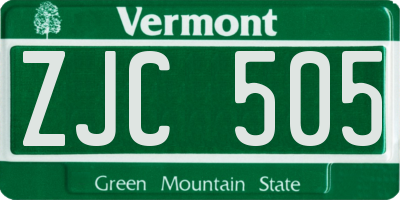 VT license plate ZJC505