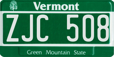 VT license plate ZJC508