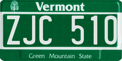 VT license plate ZJC510