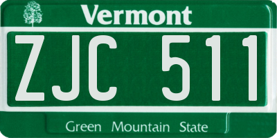 VT license plate ZJC511