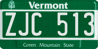 VT license plate ZJC513