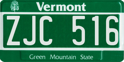 VT license plate ZJC516