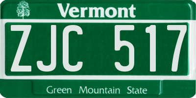 VT license plate ZJC517