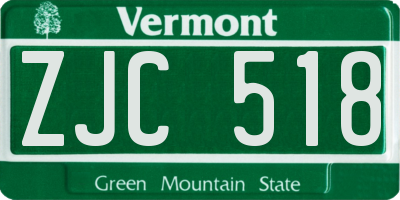 VT license plate ZJC518