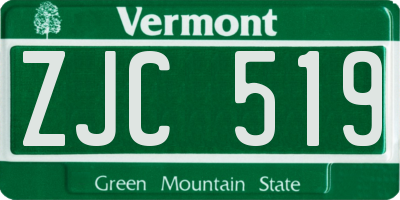 VT license plate ZJC519