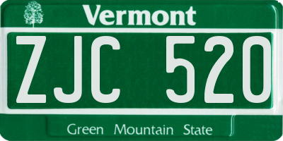 VT license plate ZJC520