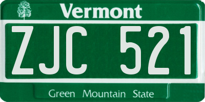 VT license plate ZJC521