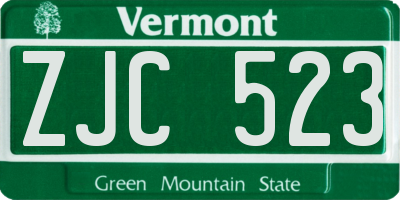 VT license plate ZJC523
