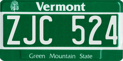 VT license plate ZJC524