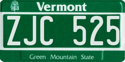 VT license plate ZJC525