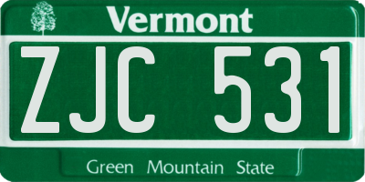 VT license plate ZJC531