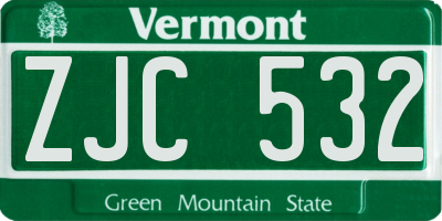 VT license plate ZJC532