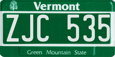 VT license plate ZJC535