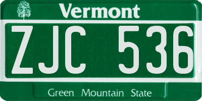 VT license plate ZJC536