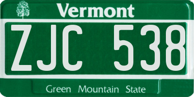 VT license plate ZJC538