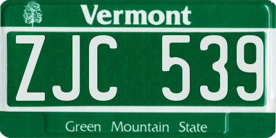 VT license plate ZJC539