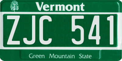 VT license plate ZJC541