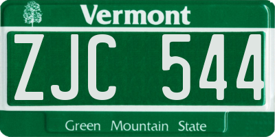 VT license plate ZJC544
