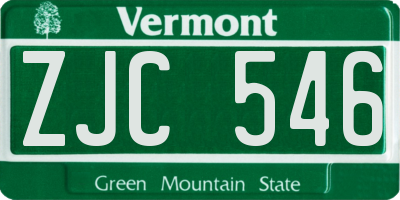 VT license plate ZJC546