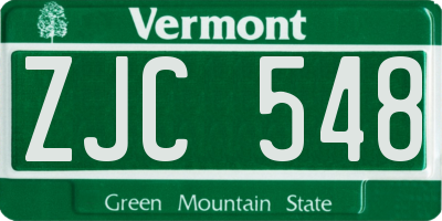 VT license plate ZJC548