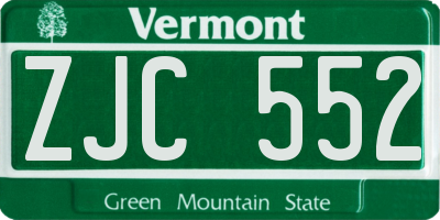 VT license plate ZJC552