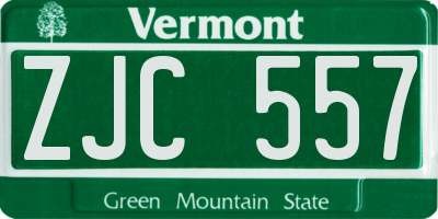 VT license plate ZJC557