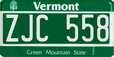 VT license plate ZJC558